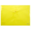 Папка-конверт пластиковая на кнопке Index, толщина пластика 0,18 мм, прозрачная желтая