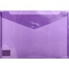 Папка-конверт пластиковая на кнопке Index, толщина пластика 0,18 мм, прозрачная фиолетовая