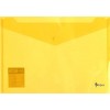 Папка-конверт пластиковая на кнопке Forpus, толщина пластика 0,16 мм, прозрачная желтая