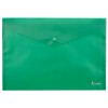 Папка-конверт пластиковая на кнопке Forpus, толщина пластика 0,18 мм, зеленая