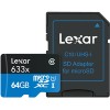Карта памяти Lexar 633x Class 10 64GB + адаптер