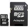 Карта памяти GOODRAM microSDHC (Class 4) 8GB + адаптер [M40A-0080R11]