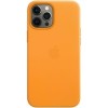 Чехол для телефона Apple MagSafe Leather Case для iPhone 12 Pro Max (золотой апельсин)