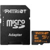 Карта памяти Patriot microSDXC (Class 10) 64GB + адаптер [PEF64GEPMCSXC10]