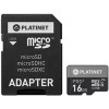 Карта памяти Platinet PMMSD16UIII 16GB + адаптер