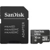 Карта памяти SanDisk Ultra microSDHC 16GB UHS-I + адаптер [SDSDQL-016G-R35A]