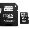 Карта памяти GOODRAM microSDHC Class 4 8GB + адаптер (SDU8GHCAGRR10)